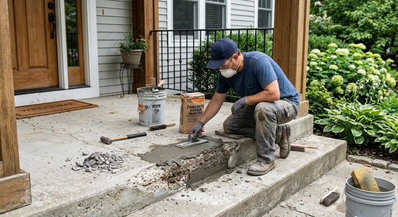 Concrete Porch Repair in West Des Moines, IA